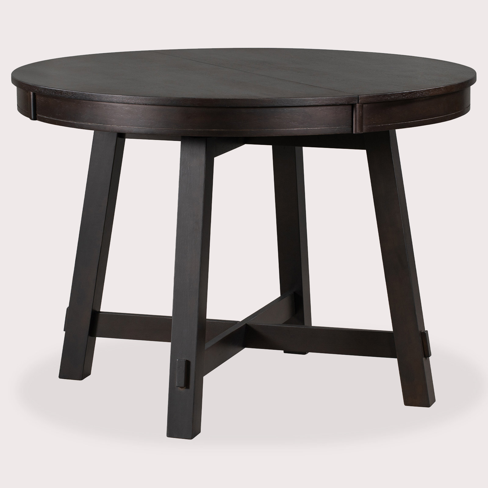 Gracie Oaks Expandable Round Farmhouse Dining Table With 16" Leaf